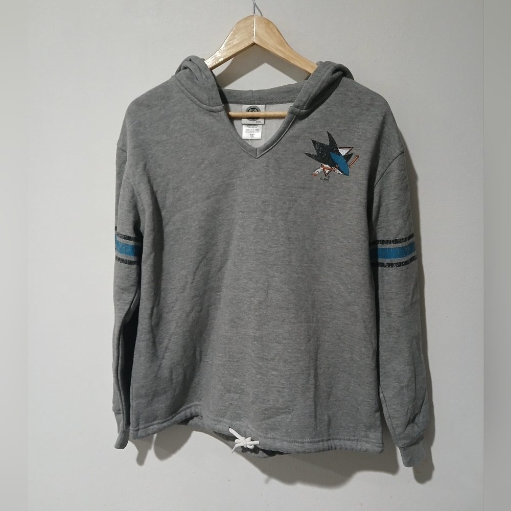 NWT NHL San Jose Sharks Womens Hoodie Pullover Grey Size: M